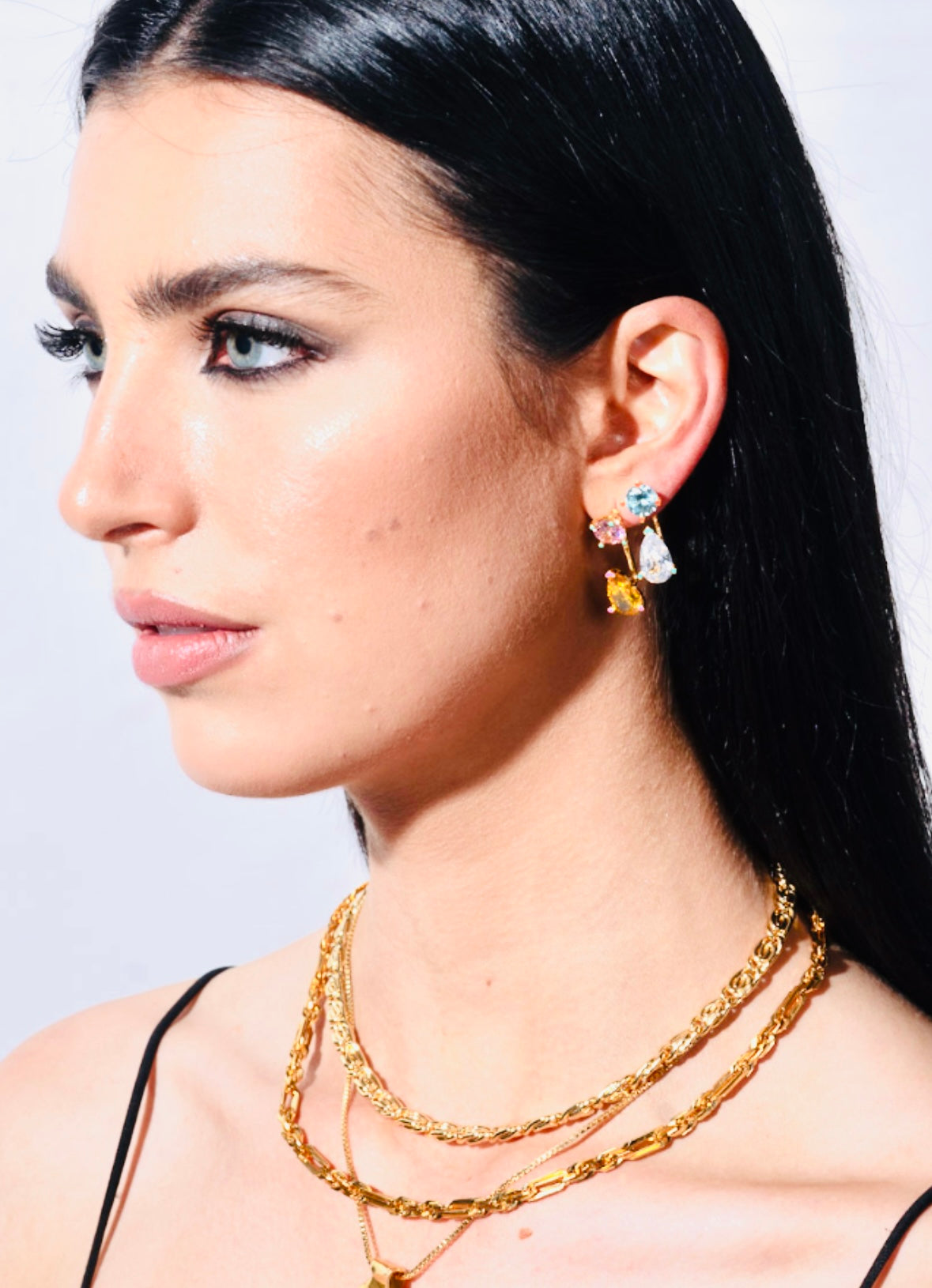 Double Love Earrings, Sunset