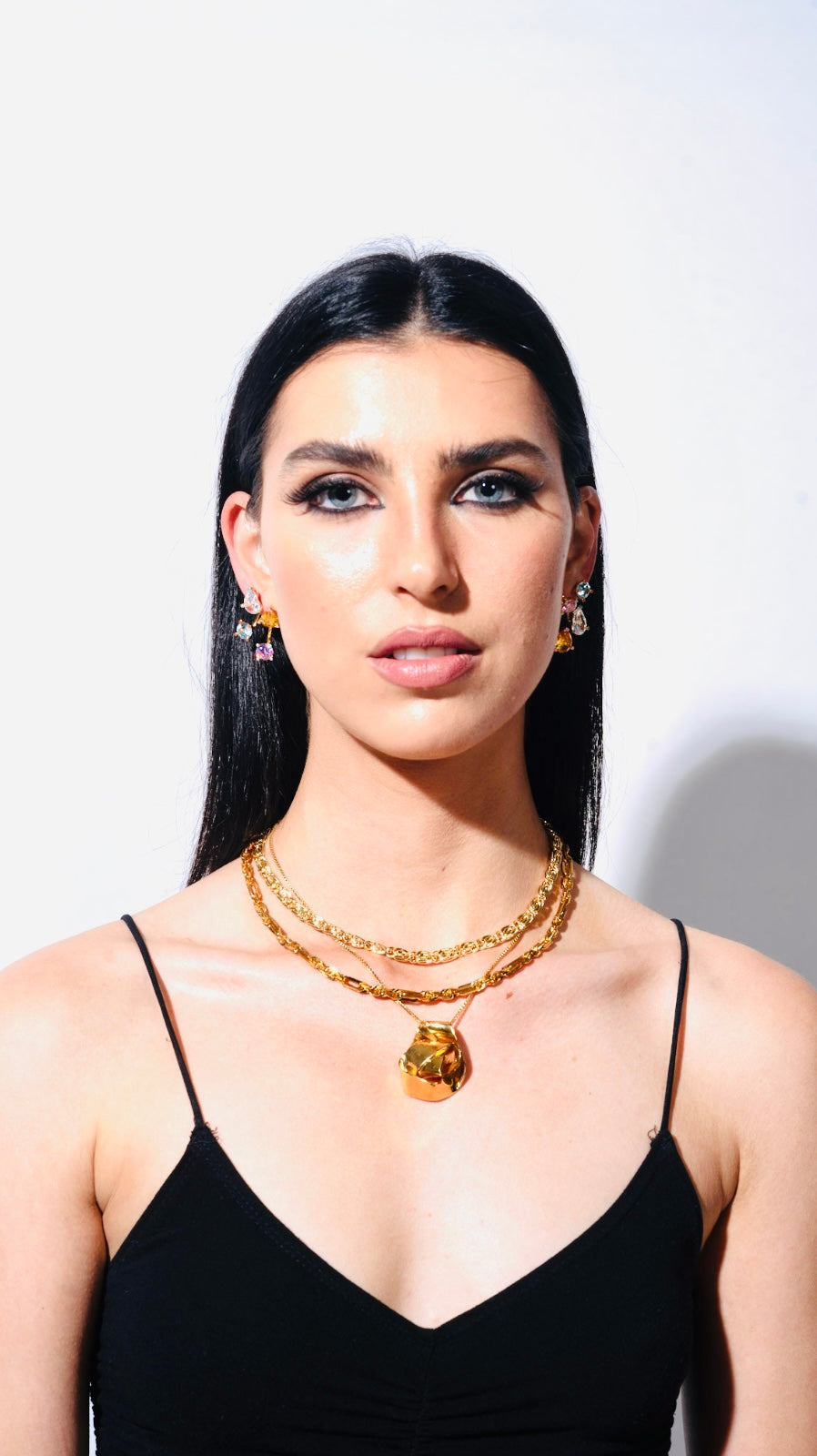 Double Love Earrings, Sunset